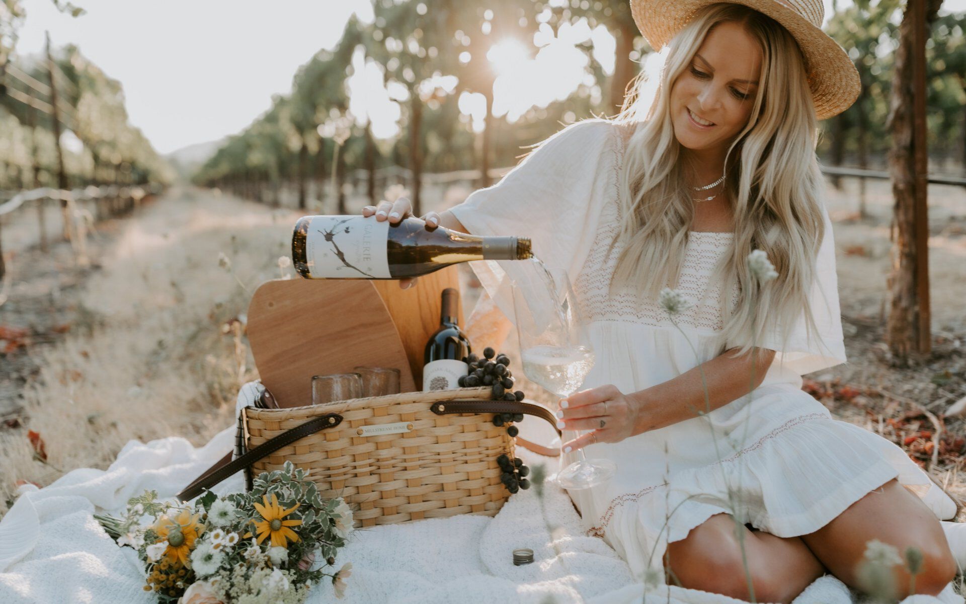 Erika picnic in vineyard